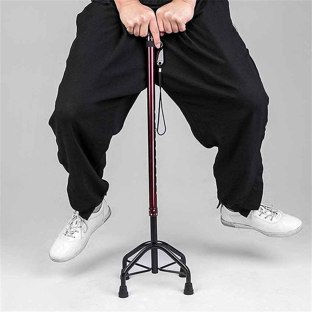 Bastón para Caminar para Hombres y Mujeres Mayores con muletas/Bastón telescópico/Bastón Ligero de aleación de Aluminio con Mango de Masaje magnético y Luces LED integrad