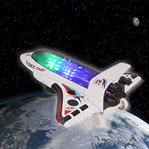 DeVan Bump and Go Electric Space Shuttle Airplane Toy with Flashing 3D Lights and Sounds - Thumbnail 6