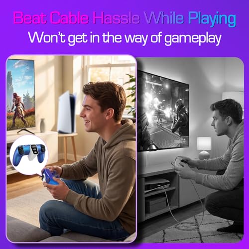 Image of Wireless Charger for PS5 Controller with 2000mAh Battery Pack, Play While Charging for PlayStation 5 Controller Charger LED Display 12H Extended Playtime Ultra-Light Portable Not for Edge