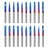 ◆【3mm-Schaft 20 Stück CNC Fräser Set】Hochwertiger Hartmetallfräser, Gesamtlänge ca. 38 mm, Schnittdurchmesser 6 mm, Schaftlänge 35 mm, Schaftdurchmesser 3 mm. Fräsersatz mit 3mm-Schaft.