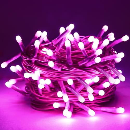 Image of Lexton 40 LED Power Pixel Serial String /Fairy Light | Plug Sourced | Suitable for Home & Outdoor Decoration, Diwali, Christmas, Ramadan, Wedding, Party, Festival (Pack of 20, Pink)