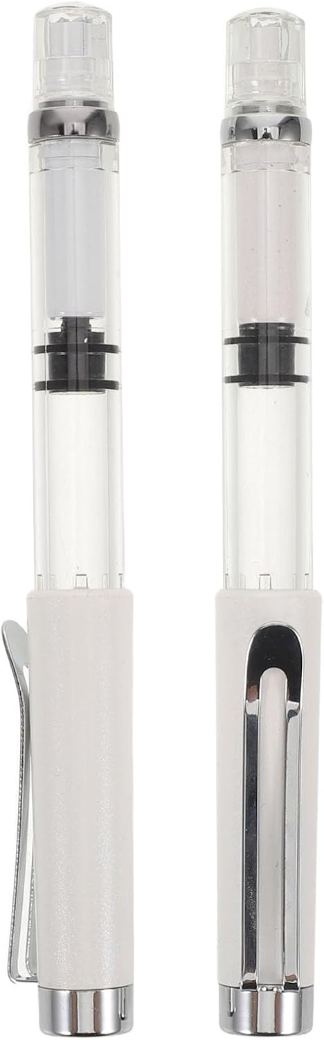 2PCS Ink Brush Pen Piston Filling Portable Japanese Chinese Calligraphy Fountain Pen Refillable Writing Tool Soft Tip for Painting Drawing