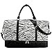 S-ZONE Mujer 33/45 L Bolsa de Lona Weekender Bolsas de Lona de Gran Tamaño con Correa de Piel Sintética y Compartimento para Zapatos