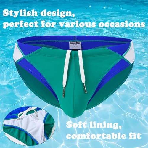 Mens Sexy Swim Briefs Bikini Swimwear Bulge Pouch Bathing Suits Low Rise Swimsuit with Drawstring2