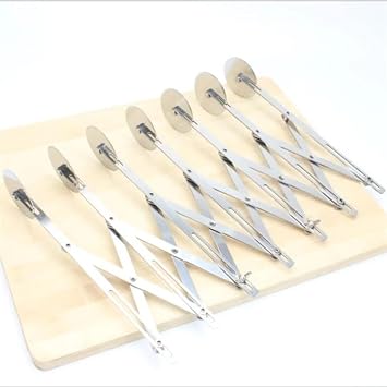 3/5/7 Circle Pastry Cutter, Stainless Steel Cutter, Expandable Durable Multi-Round Pizza Slicer, Baking Dough Divider, Pizza Pies, Waffle Dough Cookies and More 7 Blades