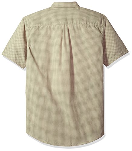 Van Heusen Men's Wrinkle Free Short Sleeve Button Down Check Shirt, Aluminum Minicheck, Large #TOP1