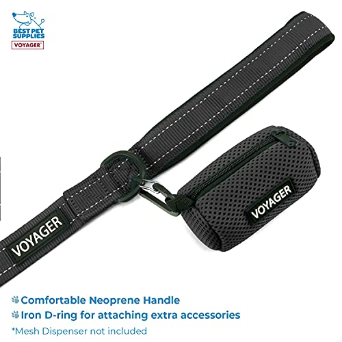 Image of Voyager Step-in Air All Weather Mesh Harness and Reflective 5 ft Dog Leash with Neoprene Handle for Small, Medium and Large Breed Puppies by Best Pet Supplies - Orange Trim, L