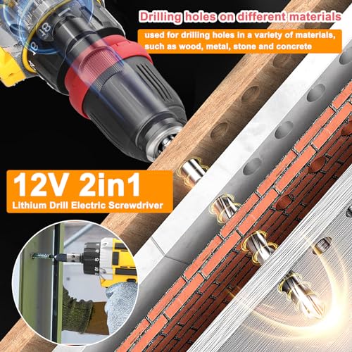 Namolit Furadeira de lítio 12 V 2 em 1 Chave de fenda elétrica Motor escovado Chave de fenda prática