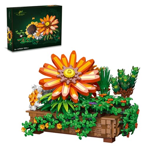 Image of 924 Pieces Sunflower Bonsai Plant Building Set, Compatible with Lego Flower Building Sets, Exquisite Plant Model for Adults, Perfect for Mothers Day & Birthday Display