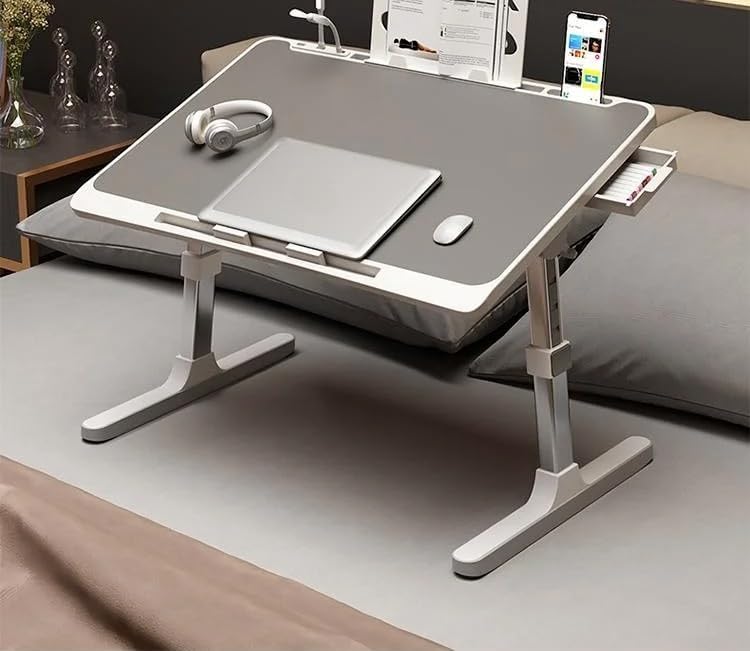 [Caividom]【ベッドデスク】折りたたみデスク 軽量 収納便利 脚太設計で安定 勉強デスク 学生用 寝室 書斎用 省 4色選択