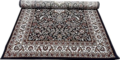 Image of Thick n Soft Acrylic Carpets for Home Living Room Bedroom with 12 MM Pile Height Thickness 6 Feet x 9 Feet Black Colour