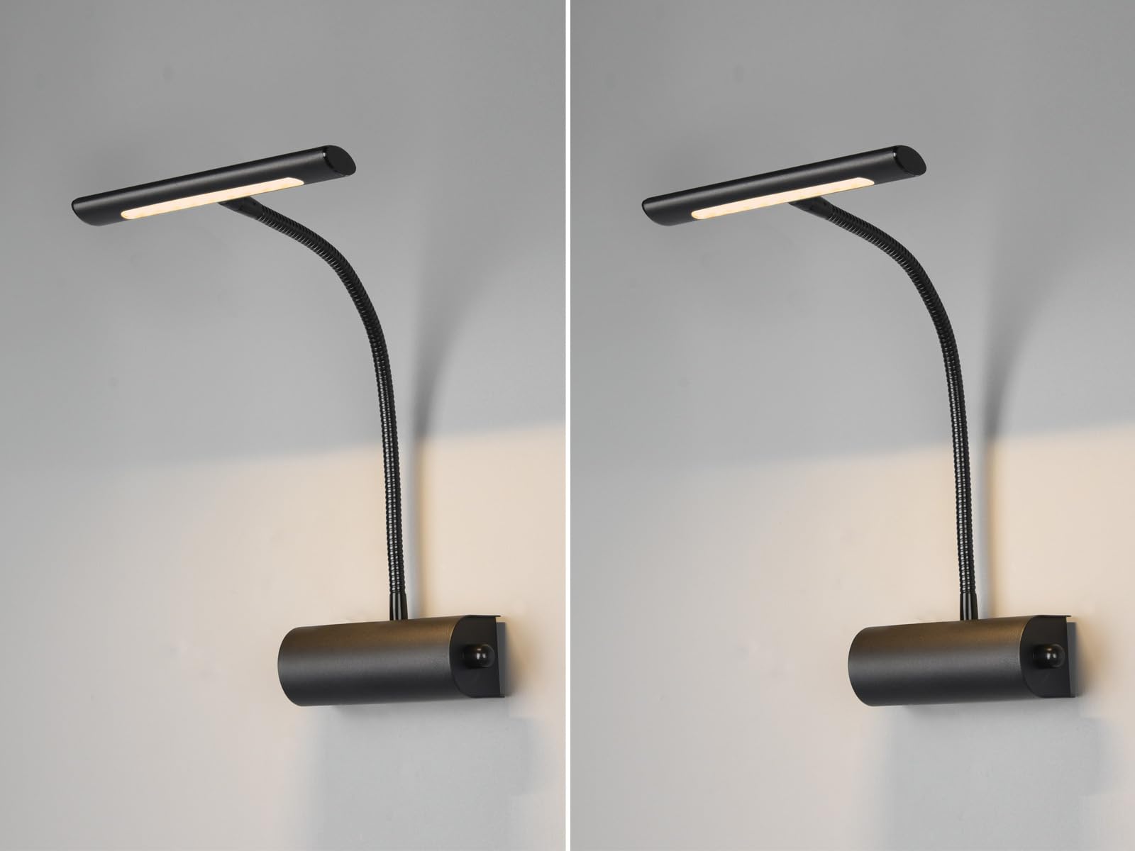 2er SET dimmbare Bilderleuchten mit Flexarm in Schwarz matt, Breite 18cm