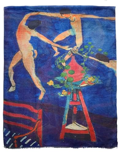 Écharpe en coton mélangé GFM motif peinture artistique le cadeau idéal pour toutes saisons