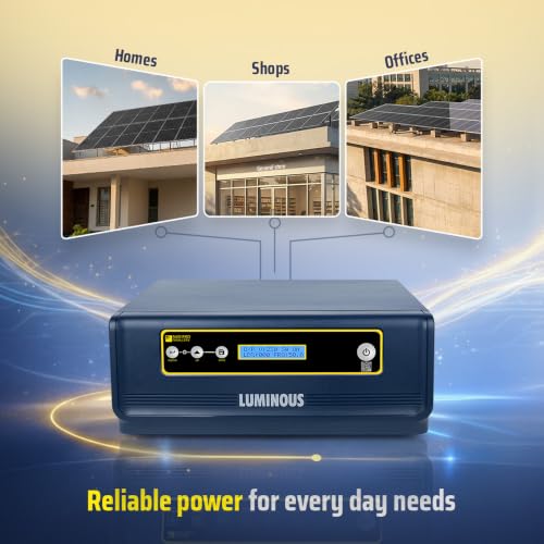 Image of Luminous Single Phase Off-Grid Pure Sine Wave Solar Inverter, MPPT and iSOT Technology, Customized Saving Modes, Supports up to 1000Wp Panels, LCD Display (NXG Pro 1kVA /24V, 3 Years Warranty)