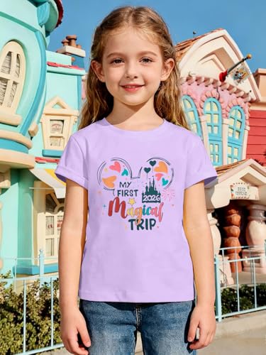 Image of Magical Shirts for Girls Animal Kingdom Shirt Kid Magic Princess T Shirt Castle Graphic Tees Summer Short Sleeve Tops