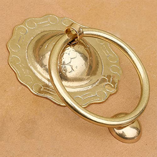 Xouvy Antique Pure Copper Door Knocker Chinese Style Bronze Door Handle Retro Anti Theft Door Knockers For Front Door Pull Ring (Color: Bronze) (Bronze) (Brass) #TOP10