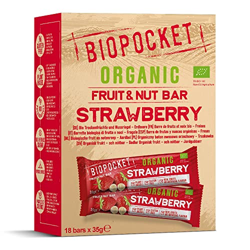 Biopocket Bio-Obst- und Nussriegel, Erdbeere (18 x 35 g) Cover