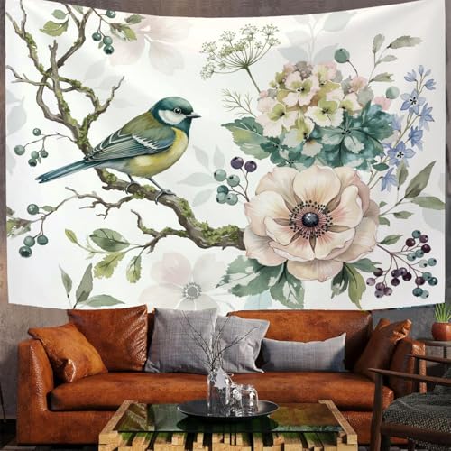 Tenture murale branches aquarelles vert clair pour créer un coin nature dans un dortoir