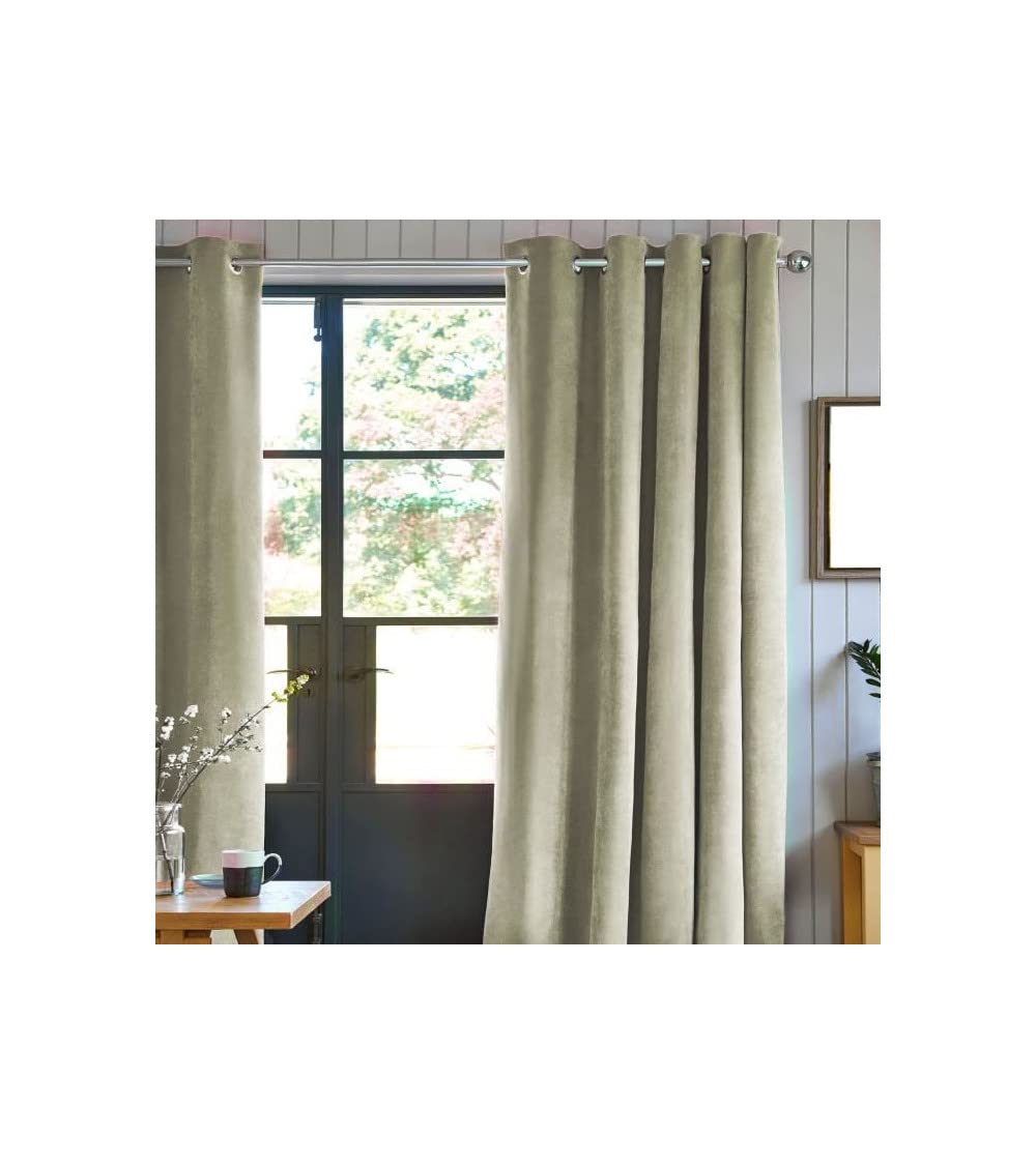 Générique Rideau Velours 100% Polyester - Beige Clair 140x250 cm