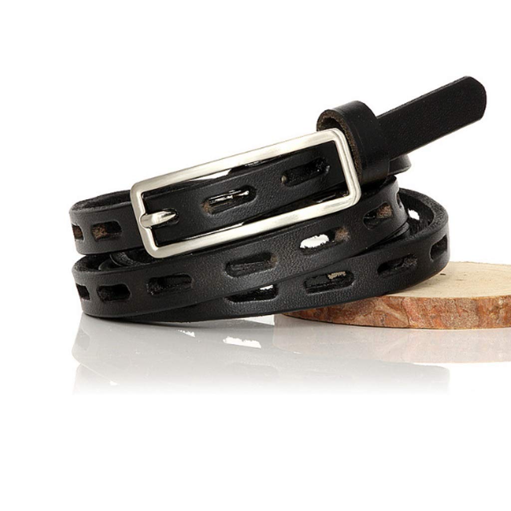 Thin Belt Pin Buckle Genuine Leather Belt for Women Female Cowskin Leather Dress Collocation Color A Size 100cm