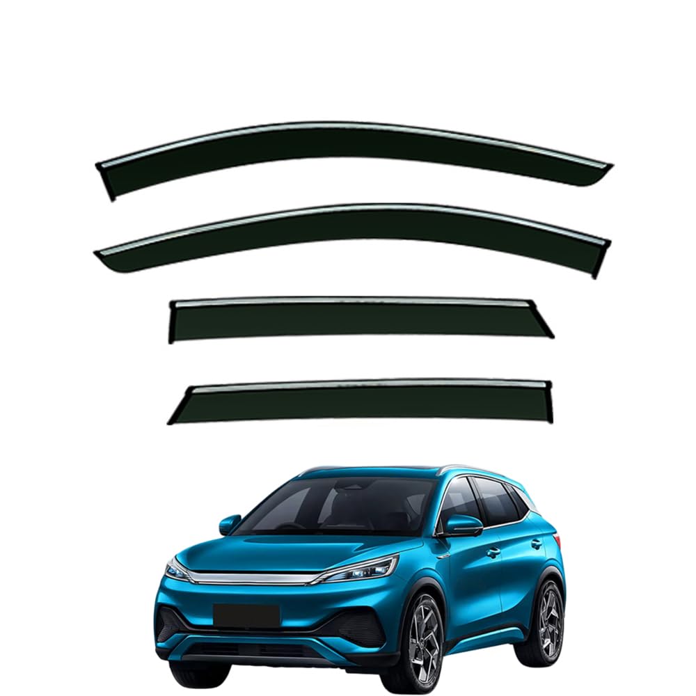 QOEMRHELT 4pc Set In-Channel Wind Deflectors, for BYD Atto 3 2022-2024 Window Visors Rain Guards Vent Visors Rain & Sun Protection,Car Accessories,4PCS