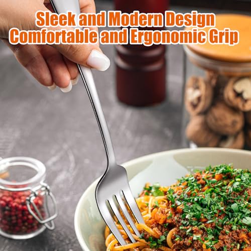 Stainless Steel Dinner Forks Set of 6, Heavy Duty Polished Cutlery for Home, Restaurants, and Events - Image 4