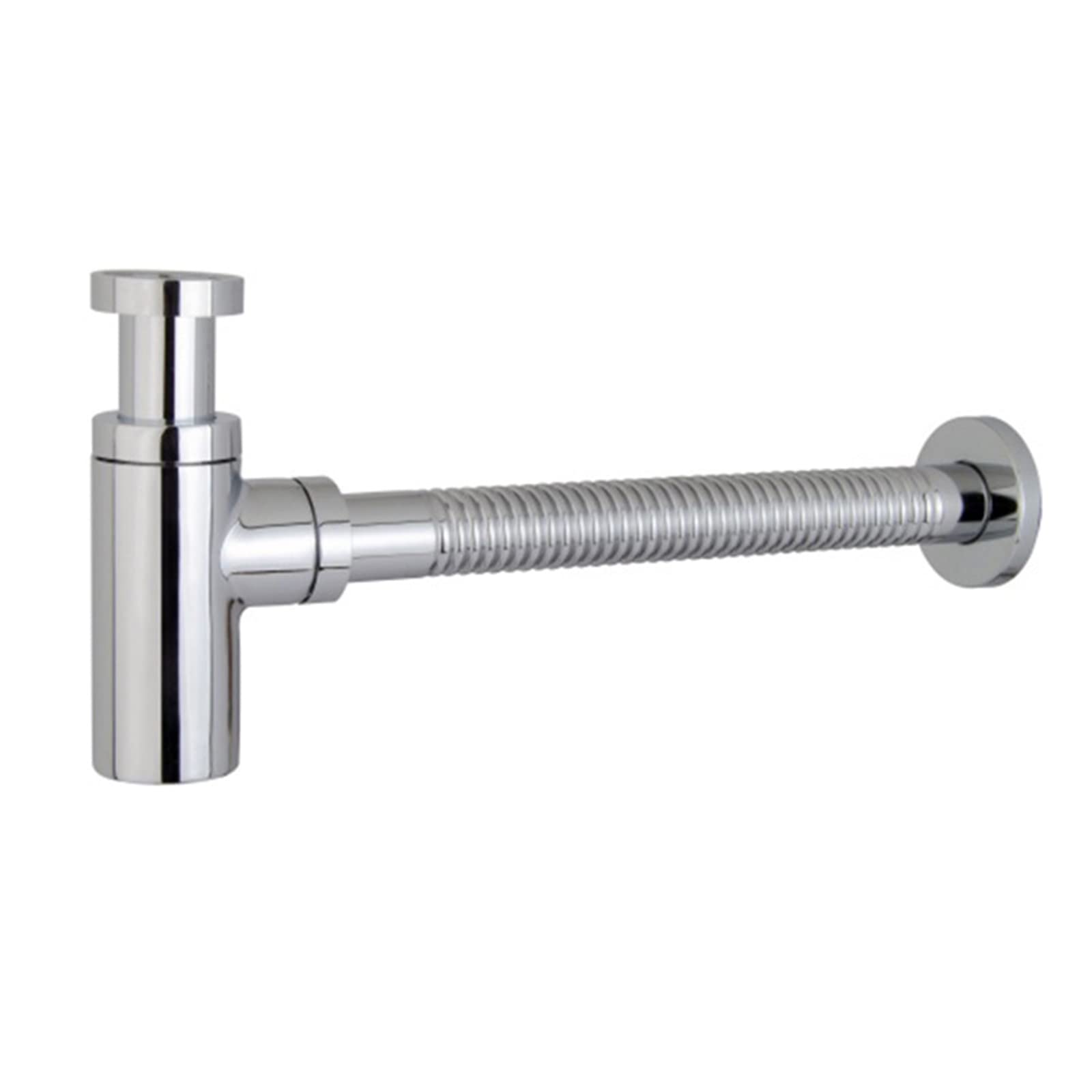 Trampa En P para Botella Redonda De Aleación De Zinc, Kit De Tubo De Drenaje De Entrada Deslizante De 1-1/4 Pulgadas, Trampa En P para Fregadero De Lavabo, Altura Ajustable,60cm