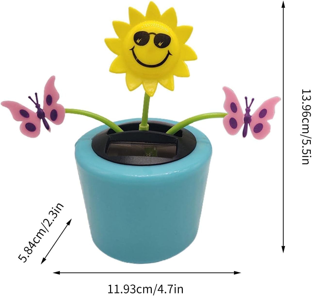 Cute Solar Dancing Flowers Swinging Sunflower Insect Flip Flap Flowers Eco-Friendly Solar Power Bobblehead Dancing Flowers for Solar Power Kits Car Home Decoration, Solar Power Kits
