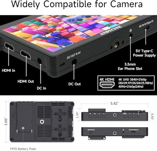 image for ANDYCINE A6 Max 6 Inch Touch Screen Camera Filed Monitor All Waveform 