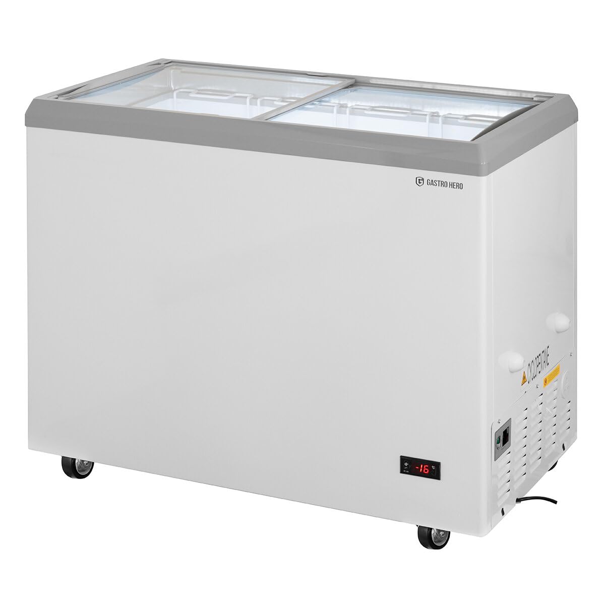GastroHero Eiscreme-Gefriertruhe, 217L, LED-Beleuchtung, Weiß ECTE217