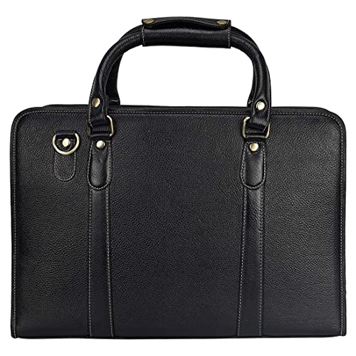 Image of HYATT Leather Accessories 16 Inch Full Grain Natural Leather Laptop Messenger & Shoulder Bags For Men 24 Litres Capacity Upto16 inch Laptop Compartment Dimension-L-16 X H-12 X W-4 Inch Weight-1 KG