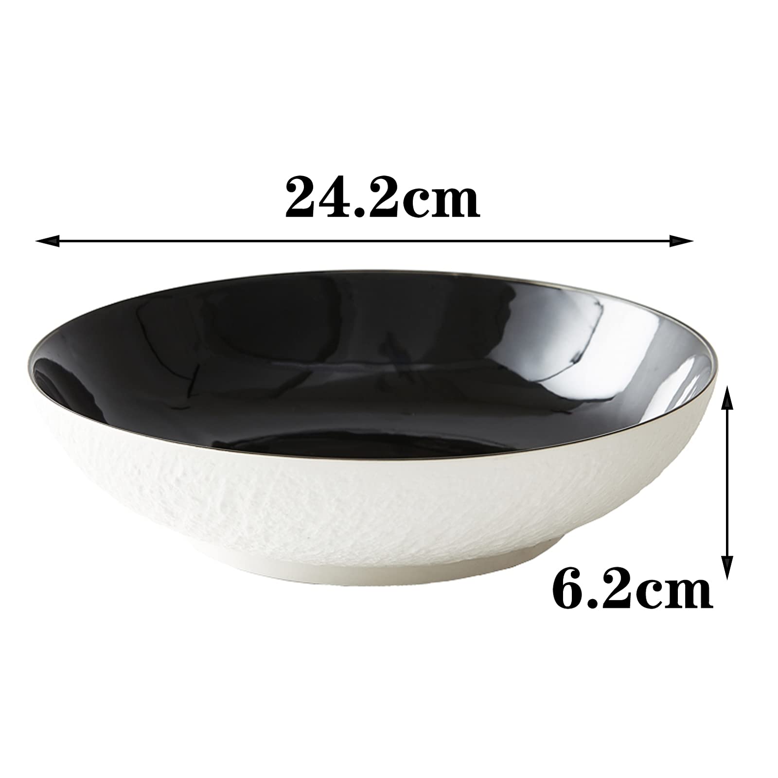 Cuenco para sopa, cuenco de cerámica, plato para ensalada, plato para tartas, apto para lavavajillas en microondas, plato grande para espaguetis, un juego de 2, para horno microondas, horno, lavavaj