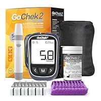 MicroTech Blutzucker-Messgerät Kit 50 Streifen & Lanzetten, ohne Codierung, 500 Speicher, breiterer HCT für die Familie (mmol)
