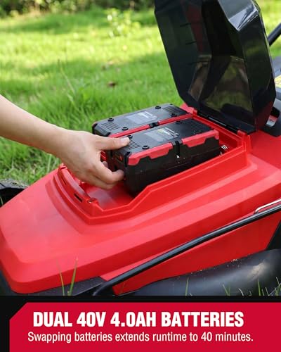 Image of PowerSmart 20 inch Self-Propelled Cordless Lawn Mower, Brushless Motor, 2 x 40V 4.0Ah Battery & Charger (MB2420SA)