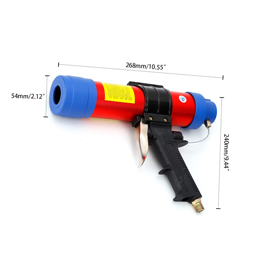Wyciskarka na kartusz sprężone powietrze, pistolet do klejenia szkła, pistolet na kartusz z manometrem, pistolet silikonowy 310 ml