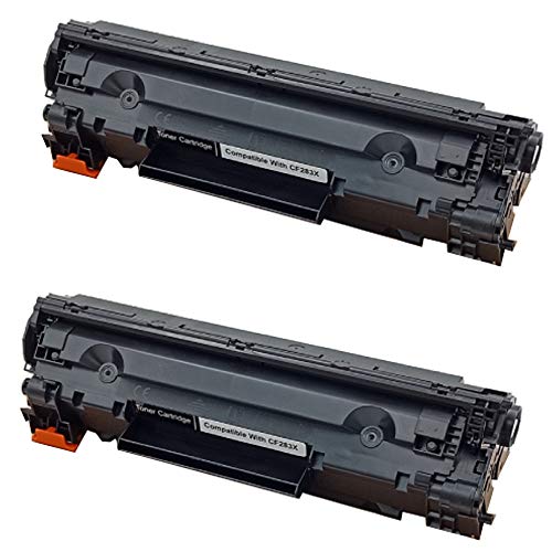 Office Ink Toner CF283A 83A Toner Cartridge Compatible for HP LaserJet Pro M201dw M201n MFP M125a MFP M125nw MFP M125rnw MFP M127fn MFP M127fp MFP M127fw MFP M225dn MFP M225dw Printers （2 Black）