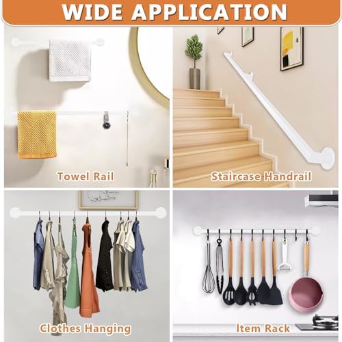 20ft Wall-Mounted Safety Rail for Indoor & Outdoor Stairs - Support for Elderly & Children, Adjustable Lengths (1m, 1.5m, 2.4m, 3.5m, 6m) - Secure Banister Kit