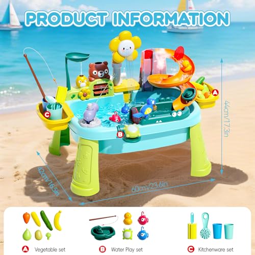 image for ArkChroms 2026 Upgraded Toddler Sand Water Table Toy with Electric Wat