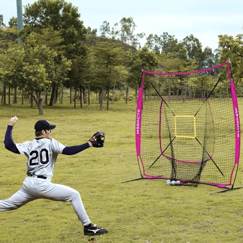 Storgem Baseball and Softball Practice Net 7×7ft Portable Hitting Pitching Batting Training Net Baseball Backstop Net with Batting Tee and Strike Zone and Bow Frame by Storgem - Used condition - Image 3