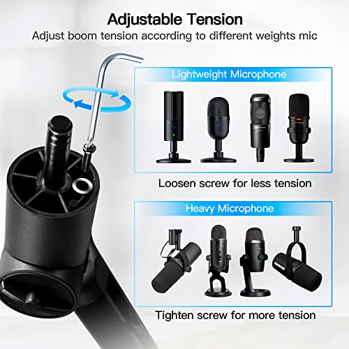 Mic Boom Arm for Shure SM7B/MV7/Blue Yeti, 2023 NewUpgraded Mic
