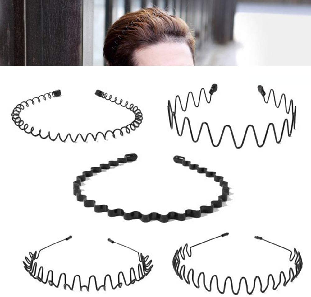 Men Fashion Metal Wavy Headband Reusable Hair Band Hoop Party Hairpins Headwear Hair Accessories 4 Lovely and practical