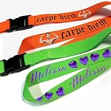 Kiwistar UG - Schlüsselband 25 mm - schwarz - bedruckt mit Ihrem eigenen Schriftzug und Foto - individuell personalisiert - Lanyards Geschenkartikel Wunschtext