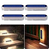 Solar Step Lights Waterproof,Warm White Solar Deck Lights Outdoor,Solar Fence Lights LED,Solar...