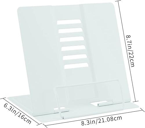 Miniatura 4 de Honagu Soporte de metal para libros de escritorio, soporte para libros para leer manos libres, soporte ajustable para documentos de libros de
