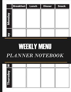 Weekly Menu Planner Notebook: Meal Planner Notebook With Menu Planner And Grocery List For Weekly Meal Planningfor personal