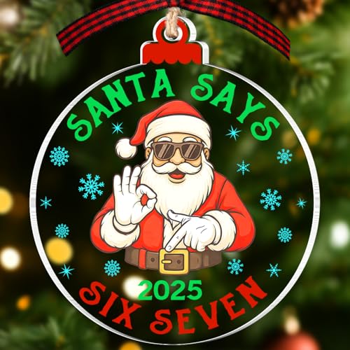 67 Christmas Ornament - Santa 67 Ornaments for Christmas Tree 2025-67 Meme Funny Christmas Decoration - Trendy Teen Stuff for Kids, Girls - Trending Teen Boy, Teen Girl Gifts Christmas Decor