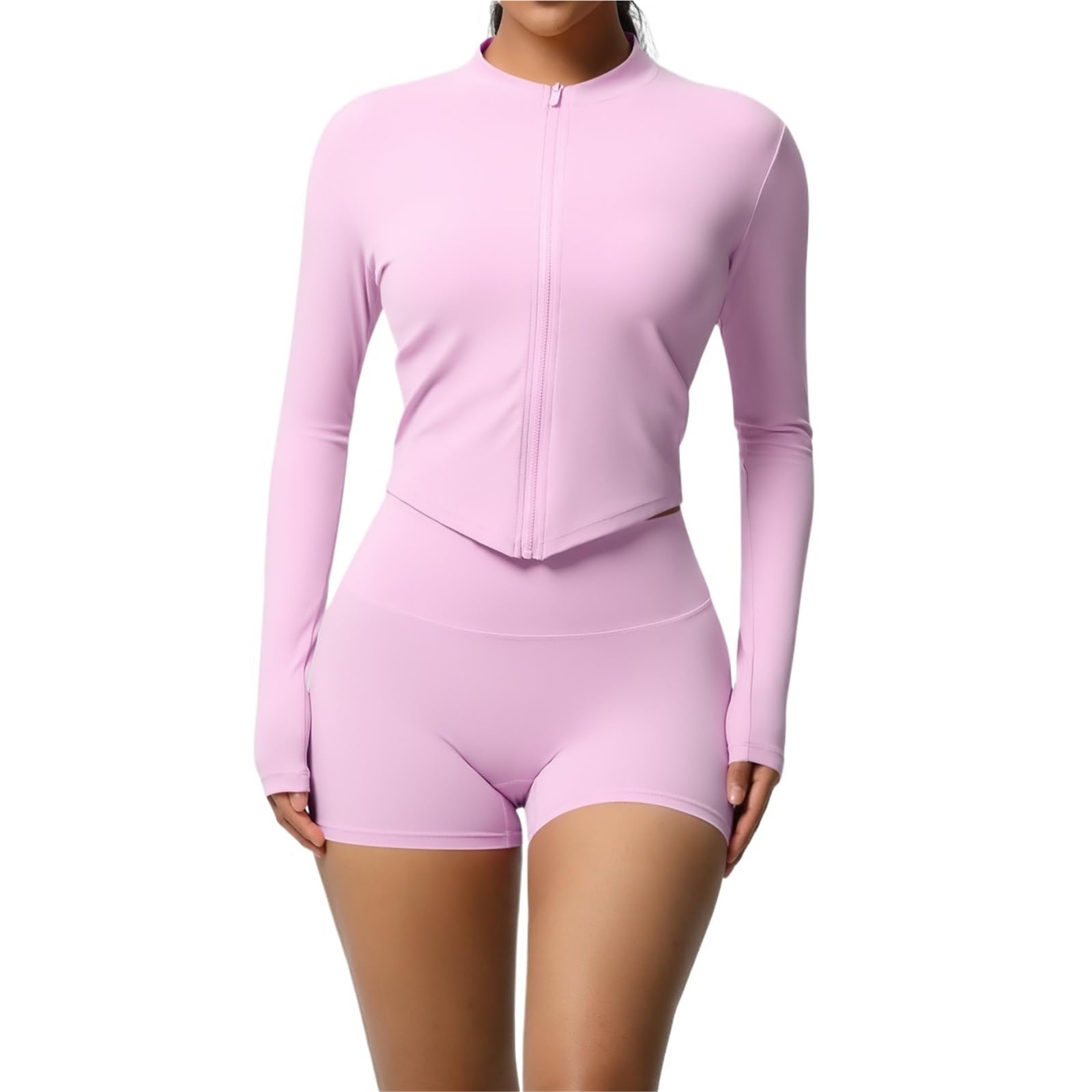 Tuta da yoga Set sportivo ad asciugatura rapida Leggings da palestra Set Camicia da yoga Push Up Abbigliamento da allenamento Donna Vita Pantaloncini sportivi da donna, rosa, M