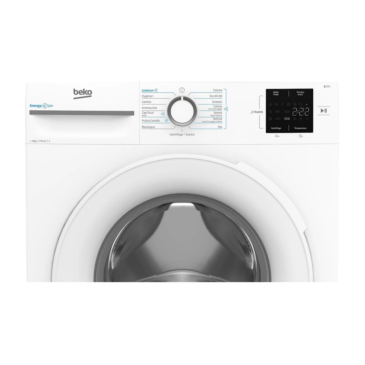 Beko Lavatrice 8kg Energy Spin A Inverter Vapore 1200giri Bmwu3821w