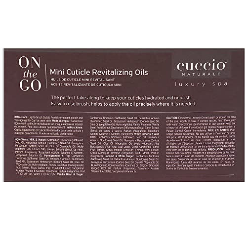 Cuccio Naturale Mini Cuticle Revitalizing Oils - Hydrating Oils For Instant Cuticle Repair For Dry Skin And Nails - Paraben And Cruelty-Free Formula - Four Soothing, Spa Quality Fragrances - 4 Pc #TOP2