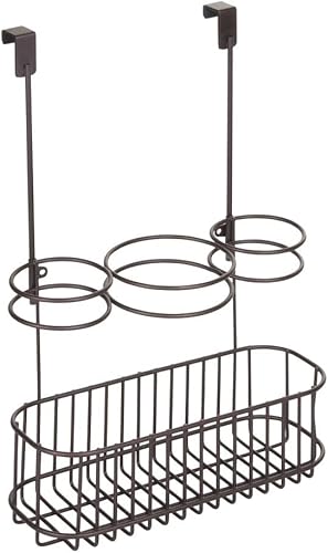 Miniatura 9 de mDesign - Cesta de almacenamiento para secadora de pelo, planchas planas, rizadores, alisadores de pelo, 3 secciones